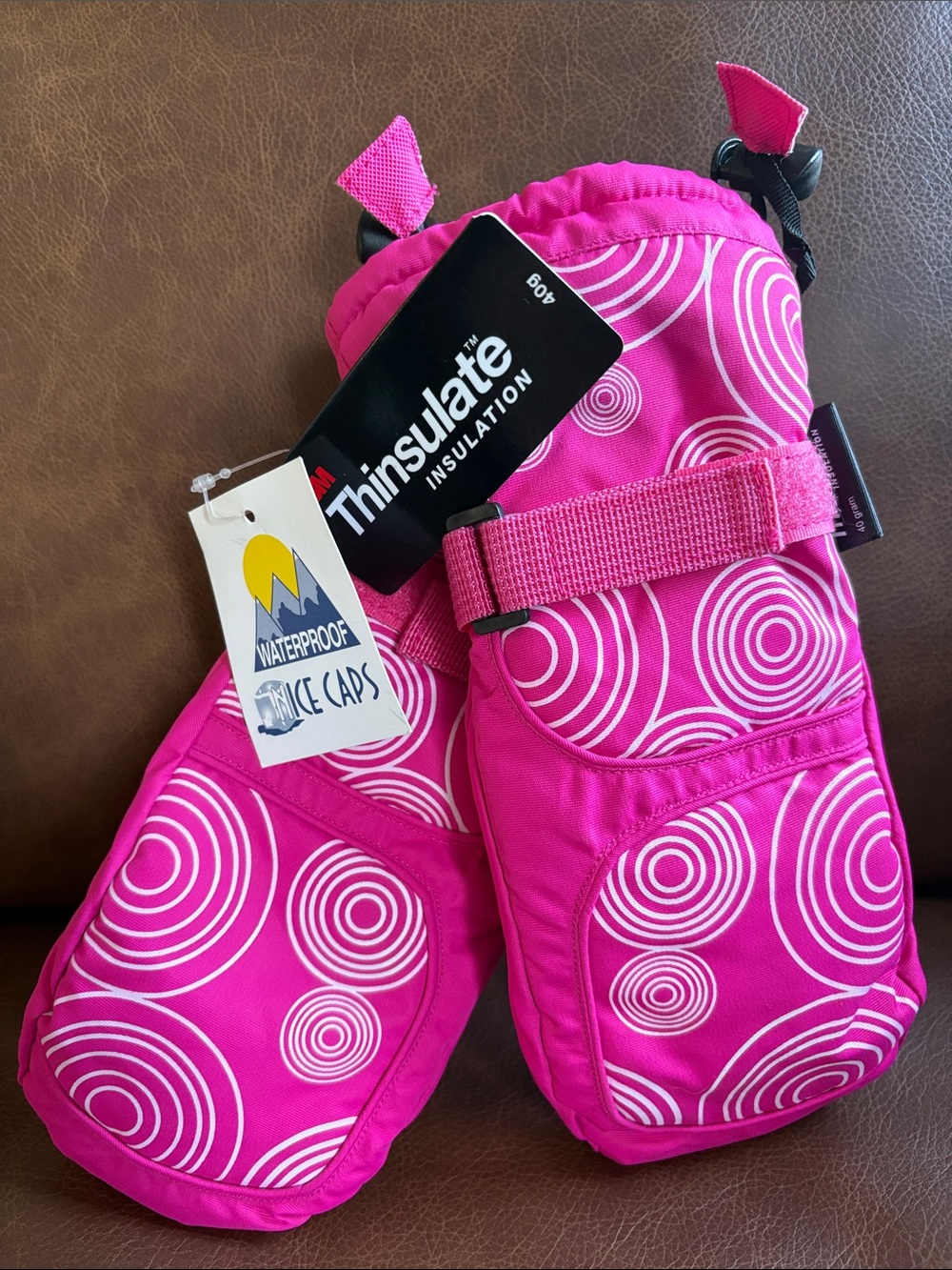 Kids Waterproof Nice Cap Thinsulate Pink Mittens
